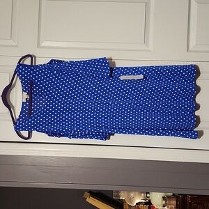IVY RODE Blue Polkadot Dress Size M. NWT
